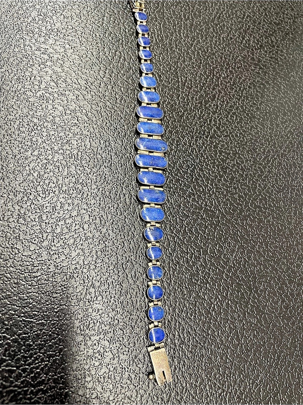 Blue Lapis Lazuli 950 Silver Bracelet